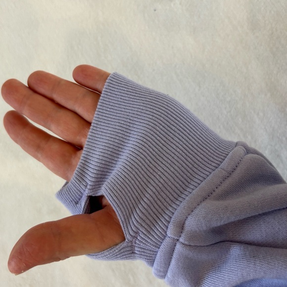 Danskin Lavender Mixed Rib Half-Zip Hoodie with Thumbholes Size Small - Picture 8 of 10